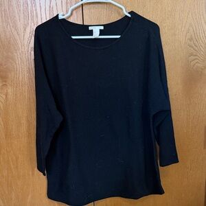 H&M Black Long-Sleeve Knit Crewneck Top